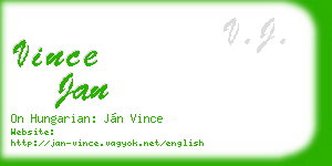 vince jan business card